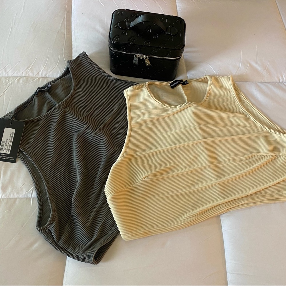 Steel Grey & Cream Crop Top Bundle